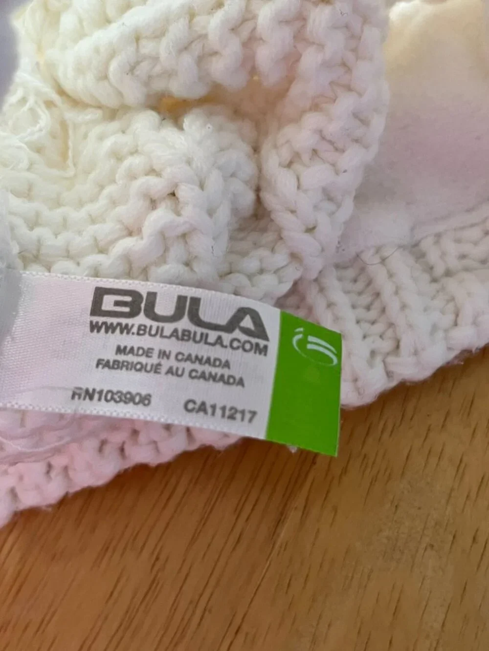 Bula Cable Knit Beanie Hat with Rim Women's One Size White Cream Lined